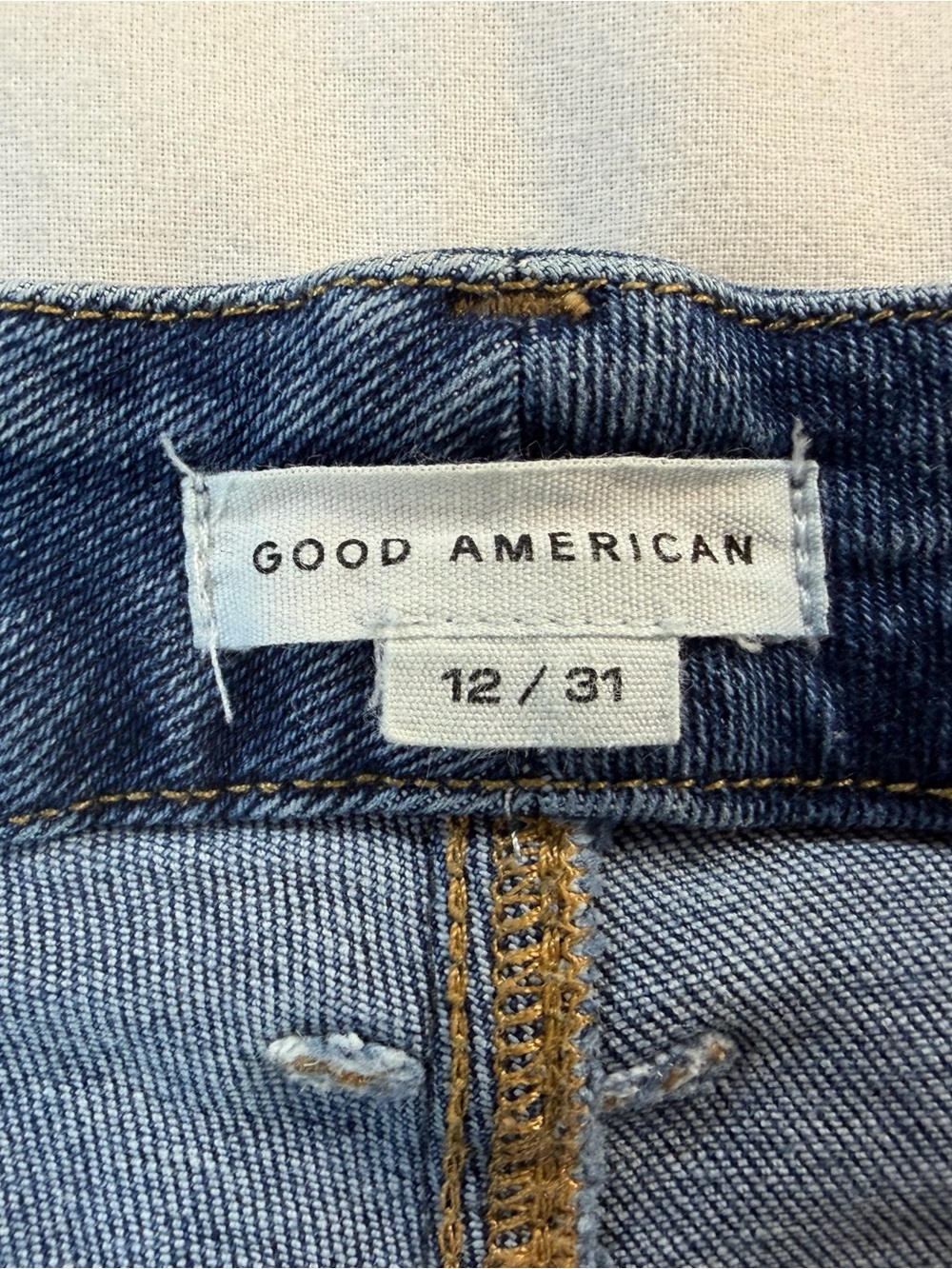 Good American High Waisted Cropped Wide Leg Raw Hem Size 12 - Picture 6 of 6